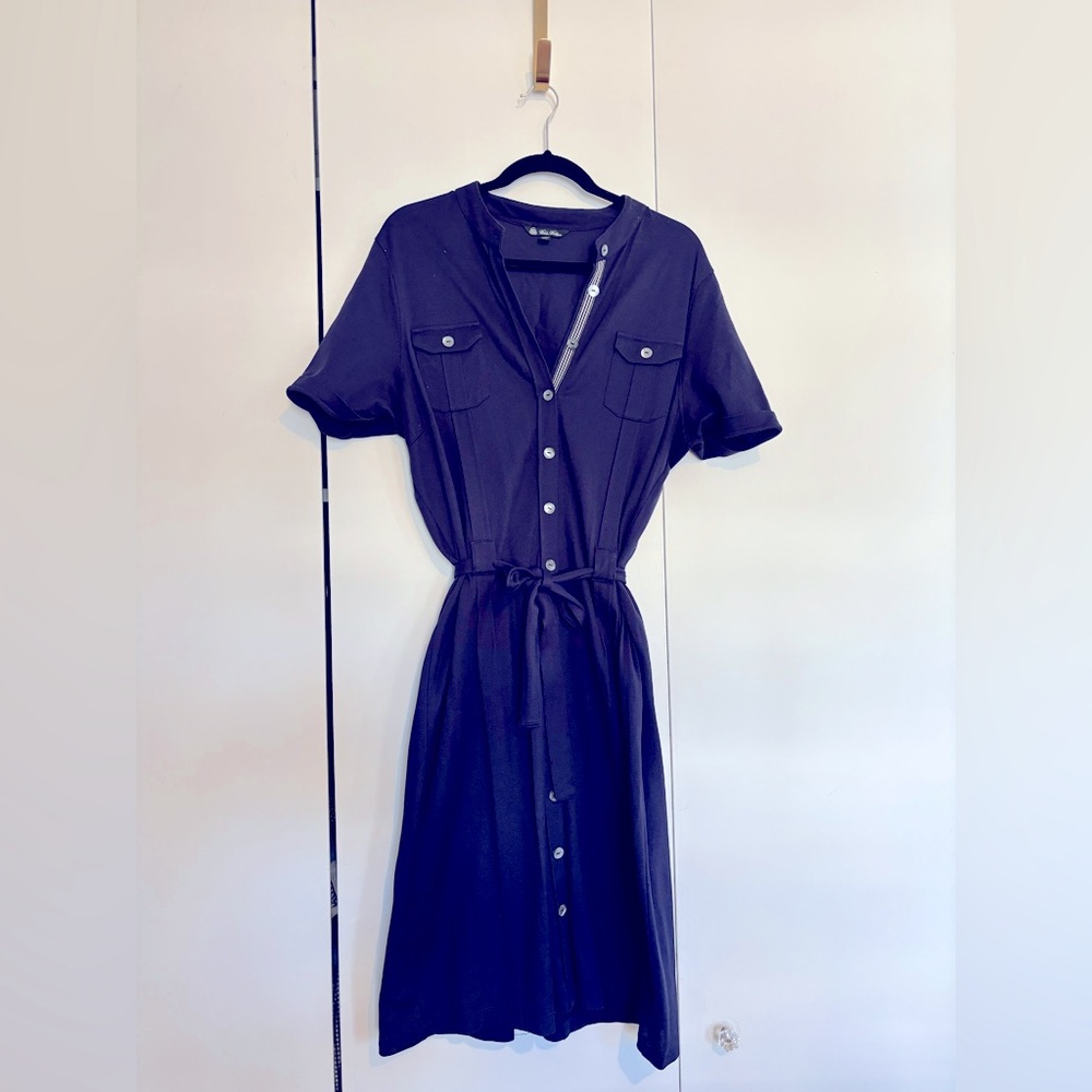 Brooks Brothers Navy Button-Down Dress